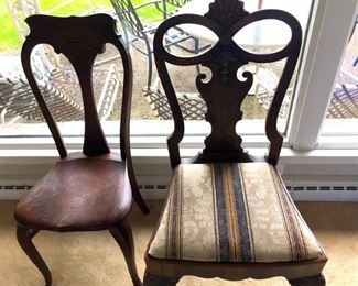 Vintage Wood Carved Chairs