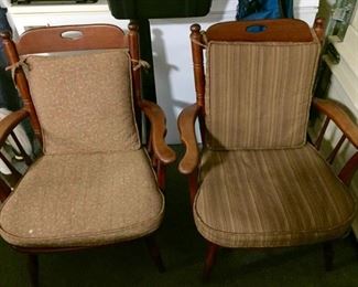 Two Matching Vintage Solid Wood Chairs