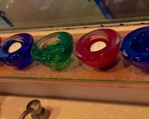 Kosta Boda Colorful Candle Holders