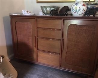 Hickory Furniture mid-century server.  Two doors, three drawers.  $225