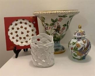 Crown China Plate $8 ; Kaiser Lidded Urn  (small chip to neck) $45