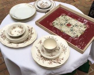 22 Pc Mid 19th Century Meakin “Orient” Service $65; 3 Paris Porcelain Plates $18; 4 Pc Mid 19th Century T. Elamite & Son “Tunstall” Service $12