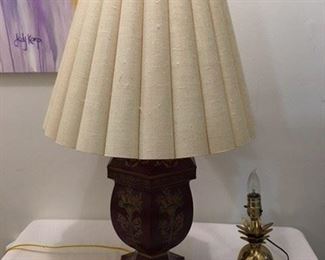 Red Tole Lamp ($65) & Brass Pineapple Lamp ($15) 