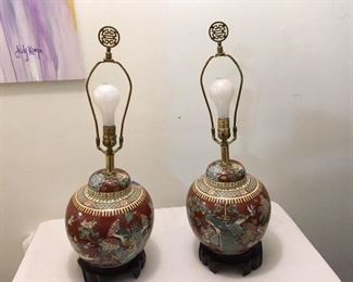 Pr. of Ceramic Ginger Jar Lamps, Unshaded ($80)