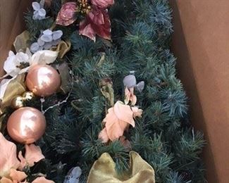Large Box of Electrified Christmas Garland Peach and Gold ($40) 