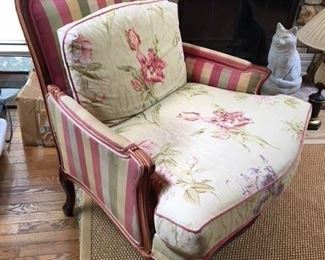 Calico Corners Upholstered Bergere $150, fading to backside