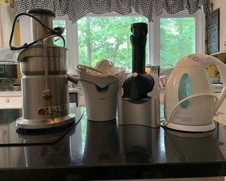 Breville Juicer $35;  Yonanas Baby Food Blender $10; Express Electric Tea Kettle $12