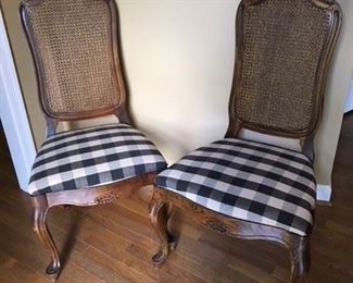 4 Walnut Italian made in the French Provincial style. Quality Side Chairs, Upholstery in Fabulous Condition $245 each