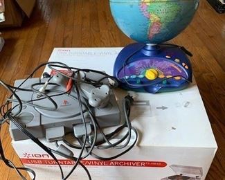 1997 PlayStation $85; Ion Turntable/Vinyl Archiver Converter $85; Leapfrog Interactive Globe $5
