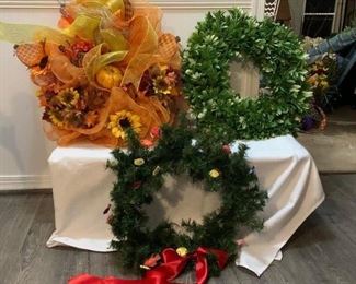 Autumn Ribbon Wreath $12 ; Aquarium Wreath $8