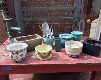 Set of 9 Various Cache Pots $25
