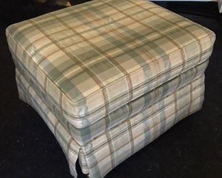 Plaid Upholstered Ottoman on Casters $35
