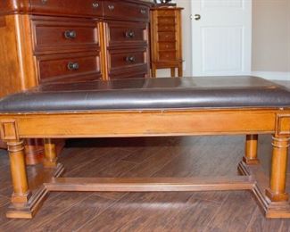 Leather-top Bench