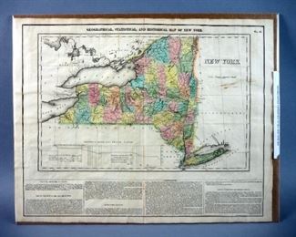 Original Map Of New York, 1823, Rare