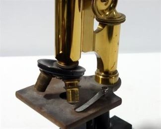 Spencer Microscope With Brass Arm And Body, 16mm Lenses, Patd. 1897