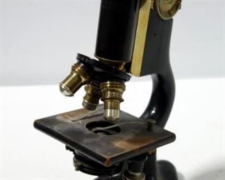 Bausch & Lomb Microscope No 139958, With Brass Adjustment Knobs And Lenses