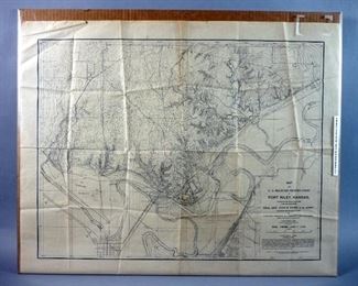 Vintage Topographical Map of Fort Riley, Kansas, 1908