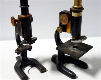 Bausch & Lomb Microscope, Pat'd 1915 And Spencer Microscope No. 88047, Both With Brass Adjustment Knobs