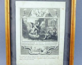 Original Copper Plate Engraving Published In Paris, France, 1730, Framed