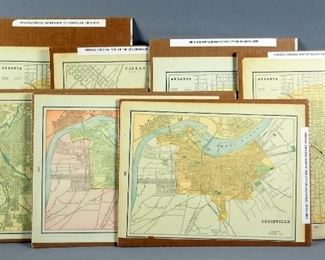Antique U.S. City Maps, 1885 To 1898, Dallas, Louisville, Atlanta, And Denver, Qty 7