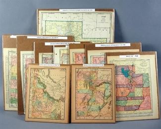 Antique U.S. State Maps, 1885 To 1930, Utah & Idaho, Qty 10