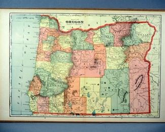 Antique U.S. State Maps, 1888 To 1910, Oregon, Qty 10