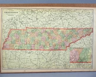 Antique U.S. State Maps, 1878 To 1951, Kentucky/Tennessee, Qty 10