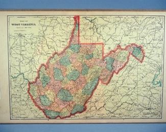 Antique U.S. State Maps, 1884 To 1925, Virginia/West Virginia, Qty 11