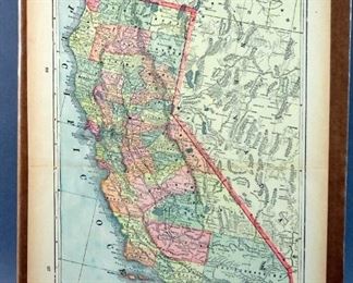 Antique U.S. State Maps, 1884 To 1951, California, Qty 10