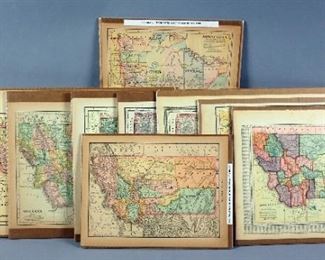 Antique U.S. State Maps, 1884 To 1918, Wyoming, Minnesota & Montana, Qty 10