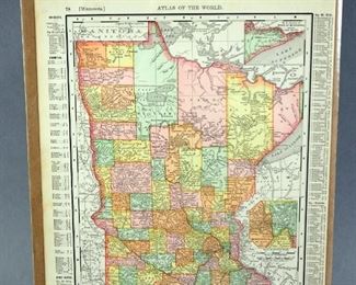 Antique U.S. State Maps, 1877 To 1920, Michigan, Minnesota & Wisconsin, Qty 8