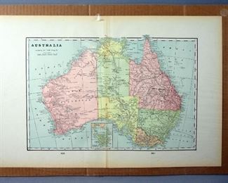 Antique/Vintage Maps Of Australia & The World, 1892-1955, Qty 10
