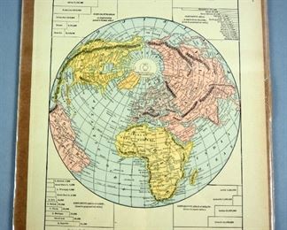 Antique/Vintage Maps Of The World & Polar Regions, Various Countries, 1880-1955, Qty 10