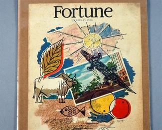 Original 1940s Fortune Magazine Lithographed Covers, Qty 5
