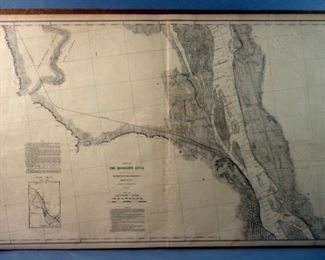 Large Survey Map Of The Mississippi River, Chart No. 138 In Iowa, 1891