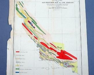 Map Of The Geological Plan Of San Francisco Bay To Los Angeles, 1856