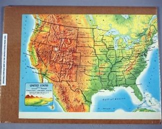 Antique Color Lithographed Maps Of The United States, 1885 To 1955, Qty 10