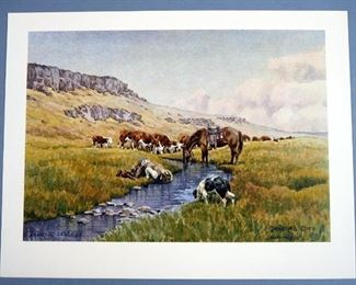 Vintage Tom Phillips Signed / Numbered Print "Water Rights", 1971