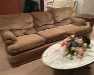 Sofa & marble top coffee table