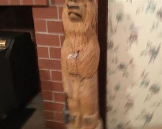 Carved standing bear