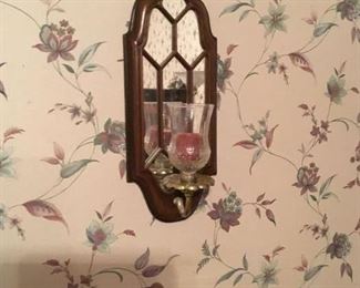 Mirrored wall sconce