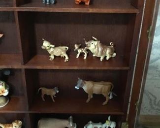 Collectibles in cabinet