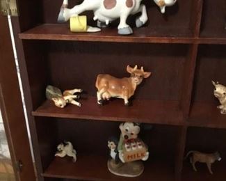 Collectibles in cabinet