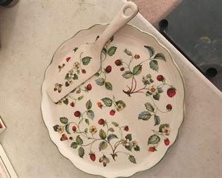 Old Foley plate and server - made in England - Strawberry pattern