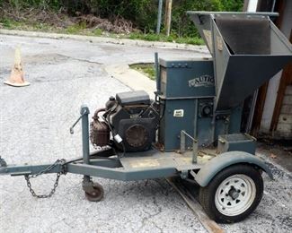 Gas Powered Chipper With Kohler Command 20 Motor On Shelby Trailer, Model 5785, 2 Inch Ball