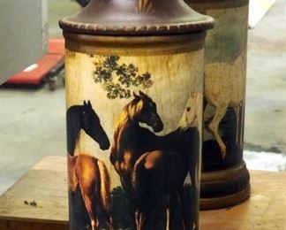 4 Drawer Storage Cabinet 24" x 16" x 10", Ceramic Horse Canister, & Mirror (50" x 16")