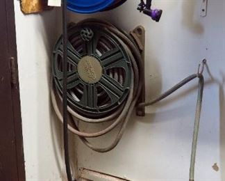 Cox Rectractable Garden Hose Reel And Ames Reel Easy Garden Hose Reel, Hoses Included