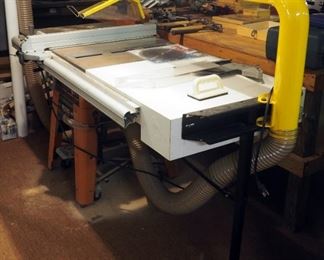 Ridgid 10 Inch Cast Iron Table Saw, Model TS3650, With Excalibur Dust Collection Attachment And Table Extension, Includes Extra Blade