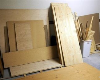 Lumber Assortment, Including Trim, Plywood, Compressed Board, And More