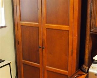 2 Door Wood Storage Cabinet With 4 Adjustable Shelves, 73" x 36" x 14"